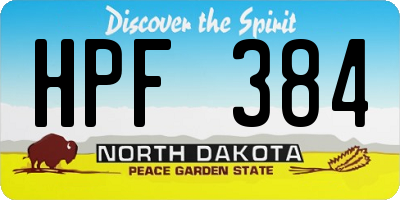 ND license plate HPF384