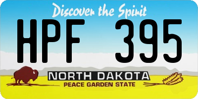 ND license plate HPF395