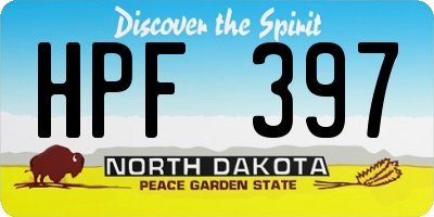 ND license plate HPF397