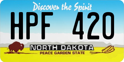 ND license plate HPF420