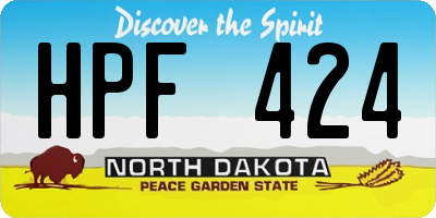 ND license plate HPF424