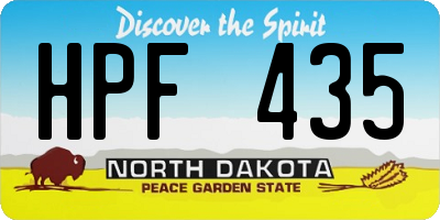 ND license plate HPF435
