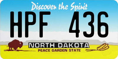 ND license plate HPF436