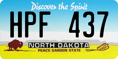 ND license plate HPF437