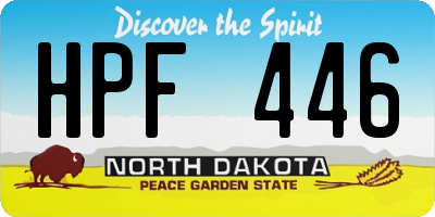 ND license plate HPF446