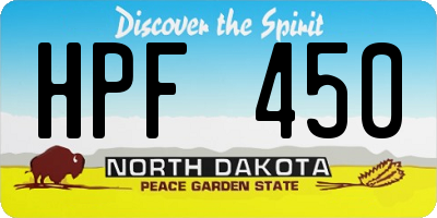 ND license plate HPF450
