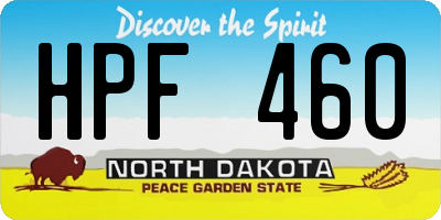 ND license plate HPF460