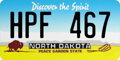ND license plate HPF467