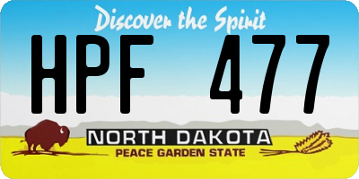 ND license plate HPF477