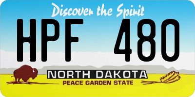ND license plate HPF480