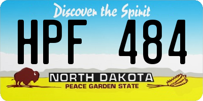 ND license plate HPF484