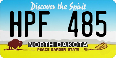 ND license plate HPF485