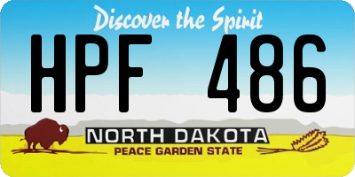 ND license plate HPF486