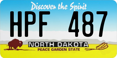 ND license plate HPF487