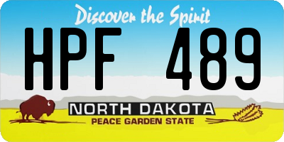 ND license plate HPF489