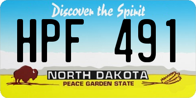 ND license plate HPF491