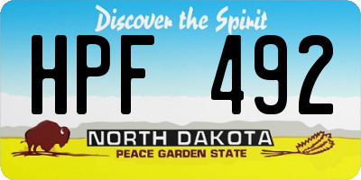 ND license plate HPF492
