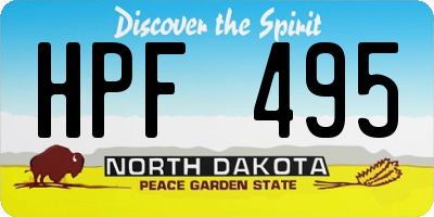 ND license plate HPF495