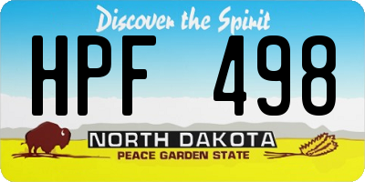 ND license plate HPF498