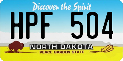 ND license plate HPF504