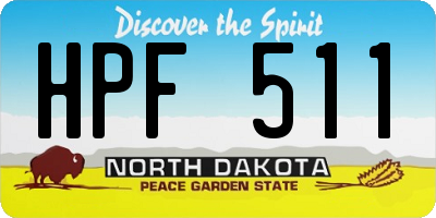 ND license plate HPF511