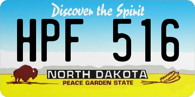 ND license plate HPF516