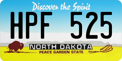 ND license plate HPF525