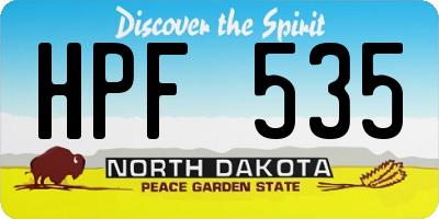 ND license plate HPF535