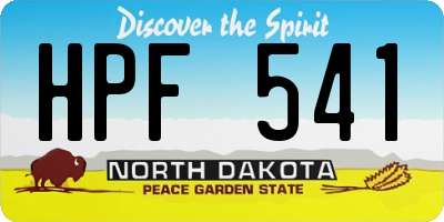 ND license plate HPF541