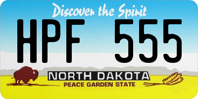 ND license plate HPF555
