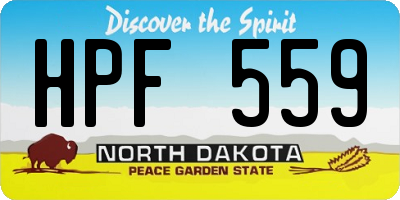 ND license plate HPF559