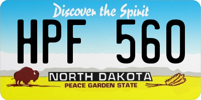 ND license plate HPF560