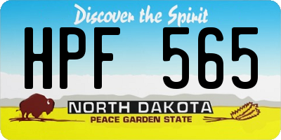 ND license plate HPF565