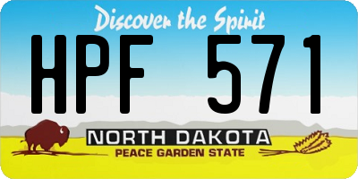 ND license plate HPF571