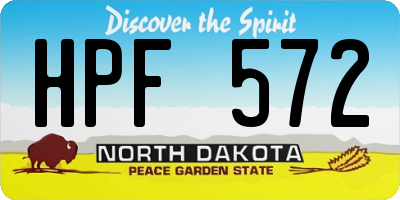 ND license plate HPF572