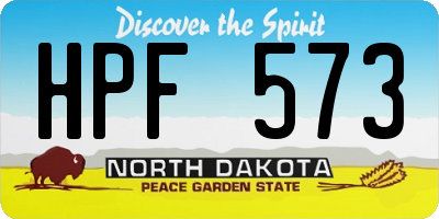 ND license plate HPF573