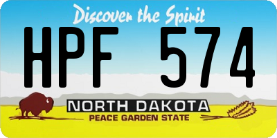 ND license plate HPF574