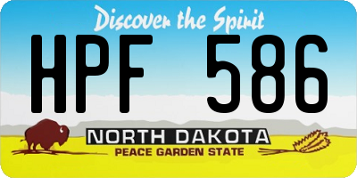 ND license plate HPF586