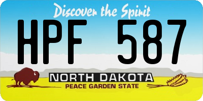 ND license plate HPF587