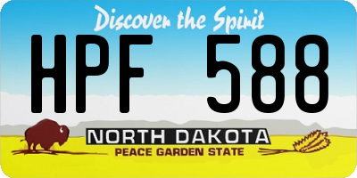 ND license plate HPF588