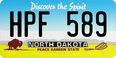 ND license plate HPF589