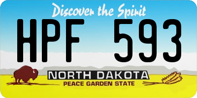 ND license plate HPF593