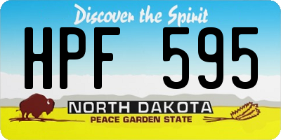 ND license plate HPF595