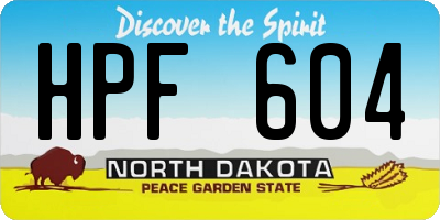 ND license plate HPF604