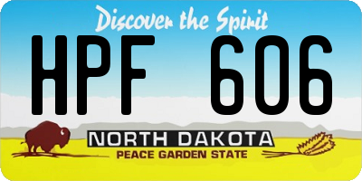ND license plate HPF606