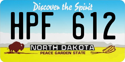 ND license plate HPF612