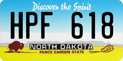 ND license plate HPF618