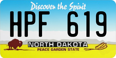 ND license plate HPF619