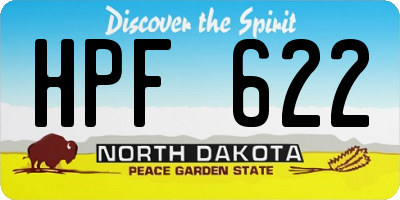 ND license plate HPF622