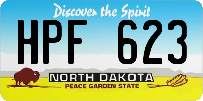 ND license plate HPF623